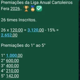 Liga Anual C. Fera F. C 2026 🥇🎩
