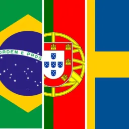 1️⃣9️⃣ Brasil, Portugal e Suécia