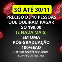 👩🏻🎓👨🏽🎓 PÓS GRADUAÇÃO A 199 - ATÉ 30/11 📲