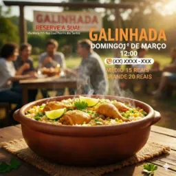 Galinhada média 15 reais grande  20 reais